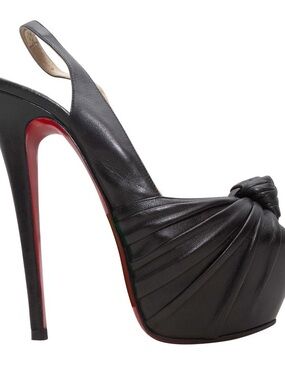 CHRISTIAN LOUBOUTIN PLATFORM PEEP-TOE SLINGBACKS SIZE 39